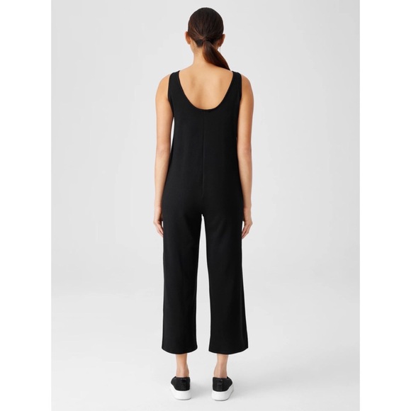 Eileen Fisher Cozy Brushed Terry Hug Jumpsuit Black Sz XXS - Picture 4 of 12